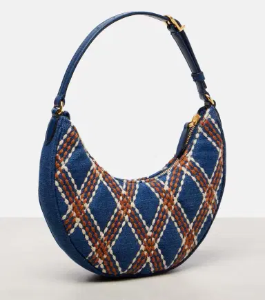 Valentino Garavani Quiltie 67 embroidered denim shoulder bag | Thumbnail 4 Valentino Garavani Quiltie 67 embroidered denim shoulder bag | Thumbnail 4