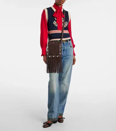 Valentino Garavani Nellcôte Small fringed suede shoulder bag | Thumbnail 6 Valentino Garavani Nellcôte Small fringed suede shoulder bag | Thumbnail 6