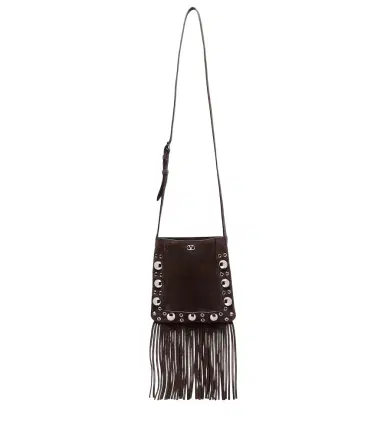 Valentino Garavani Nellcôte Small fringed suede shoulder bag | Thumbnail 1 Valentino Garavani Nellcôte Small fringed suede shoulder bag | Thumbnail 1