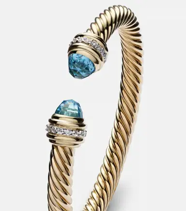 David Yurman Classic Cablespira 18kt gold cuff bracelet with topaz and diamonds | Thumbnail 5 David Yurman Classic Cablespira 18kt gold cuff bracelet with topaz and diamonds | Thumbnail 5