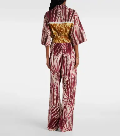 Dries Van Noten Printed crêpe wide-leg pants | Thumbnail 2 Dries Van Noten Printed crêpe wide-leg pants | Thumbnail 2