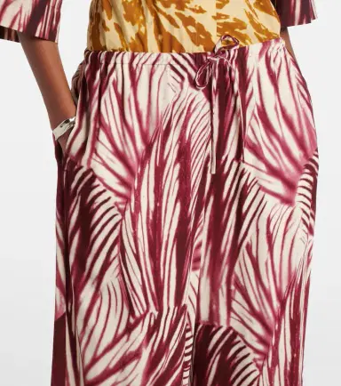 Dries Van Noten Printed crêpe wide-leg pants | Thumbnail 4 Dries Van Noten Printed crêpe wide-leg pants | Thumbnail 4