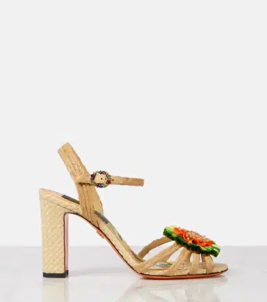 Dolce & Gabbana Embellished raffia sandals | Thumbnail 3 Dolce & Gabbana Embellished raffia sandals | Thumbnail 3