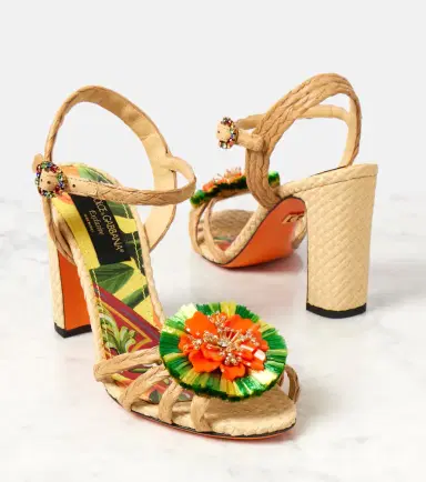 Dolce & Gabbana Embellished raffia sandals | Thumbnail 4 Dolce & Gabbana Embellished raffia sandals | Thumbnail 4
