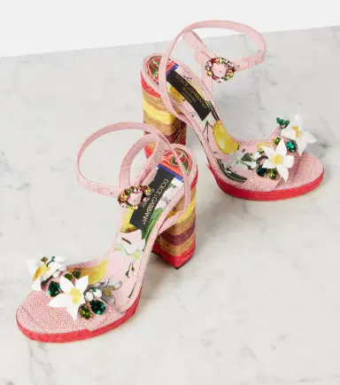 Dolce & Gabbana Taormina 135 embellished raffia sandals | Thumbnail 3 Dolce & Gabbana Taormina 135 embellished raffia sandals | Thumbnail 3