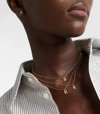 Sophie Bille Brahe Initial 18kt gold necklace with diamonds | Thumbnail 5 Sophie Bille Brahe Initial 18kt gold necklace with diamonds | Thumbnail 5