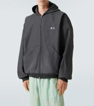 Balenciaga Trompe l-ail denim hoodie | Thumbnail 6 Balenciaga Trompe l-ail denim hoodie | Thumbnail 6