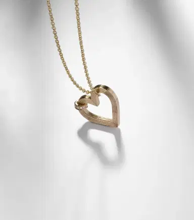 Sydney Evan Fluted Heart 14kt gold pendant necklace with diamonds | Thumbnail 5 Sydney Evan Fluted Heart 14kt gold pendant necklace with diamonds | Thumbnail 5