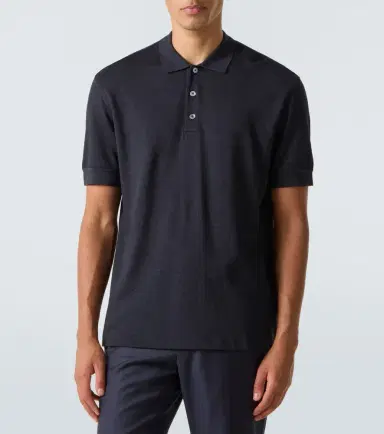Zegna Cotton and silk polo shirt | Thumbnail 4 Zegna Cotton and silk polo shirt | Thumbnail 4
