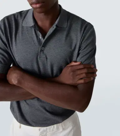 Zegna Cotton and silk piqué polo shirt | Thumbnail 3 Zegna Cotton and silk piqué polo shirt | Thumbnail 3