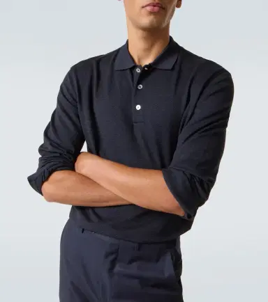 Zegna Cotton and silk polo shirt | Thumbnail 4 Zegna Cotton and silk polo shirt | Thumbnail 4