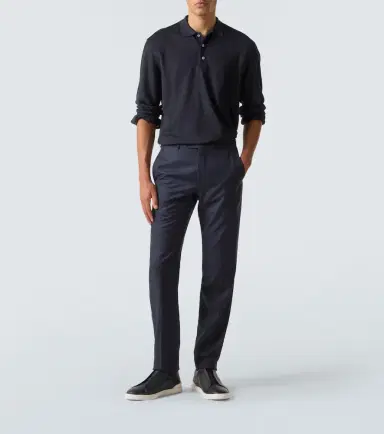 Zegna Cotton and silk polo shirt | Thumbnail 7 Zegna Cotton and silk polo shirt | Thumbnail 7