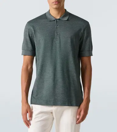 Zegna Cotton and silk polo shirt | Thumbnail 2 Zegna Cotton and silk polo shirt | Thumbnail 2