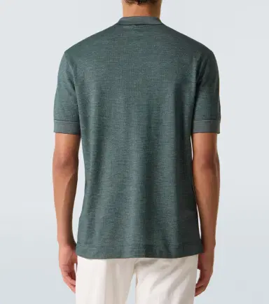 Zegna Cotton and silk polo shirt | Thumbnail 4 Zegna Cotton and silk polo shirt | Thumbnail 4