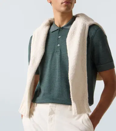 Zegna Cotton and silk polo shirt | Thumbnail 5 Zegna Cotton and silk polo shirt | Thumbnail 5