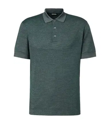 Zegna Cotton and silk polo shirt | Thumbnail 1 Zegna Cotton and silk polo shirt | Thumbnail 1