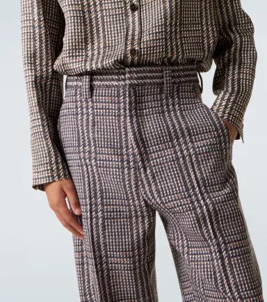Zegna Prince of Wales check wool straight pants | Thumbnail 3 Zegna Prince of Wales check wool straight pants | Thumbnail 3
