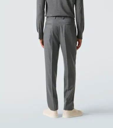 Zegna Wool flannel straight pants | Thumbnail 3 Zegna Wool flannel straight pants | Thumbnail 3