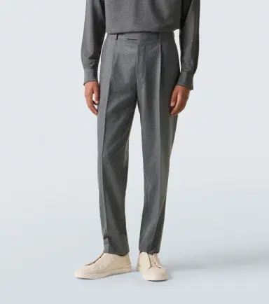 Zegna Wool flannel straight pants | Thumbnail 4 Zegna Wool flannel straight pants | Thumbnail 4