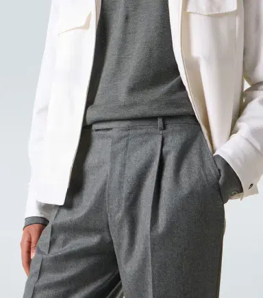 Zegna Wool flannel straight pants | Thumbnail 5 Zegna Wool flannel straight pants | Thumbnail 5