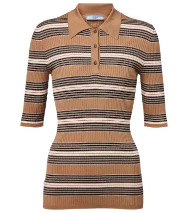 Prada Cotton-blend polo sweater | Thumbnail 1 Prada Cotton-blend polo sweater | Thumbnail 1