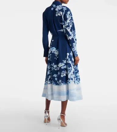 Erdem Belted printed midi dress | Thumbnail 3 Erdem Belted printed midi dress | Thumbnail 3