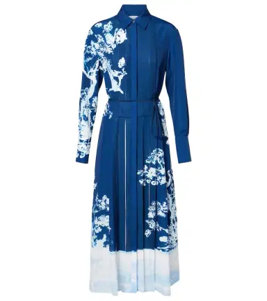 Erdem Belted printed midi dress | Thumbnail 1 Erdem Belted printed midi dress | Thumbnail 1