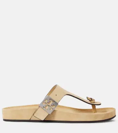 Tory Burch Double T suede thong sandal | Thumbnail 3 Tory Burch Double T suede thong sandal | Thumbnail 3