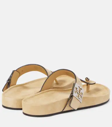 Tory Burch Double T suede thong sandal | Thumbnail 4 Tory Burch Double T suede thong sandal | Thumbnail 4