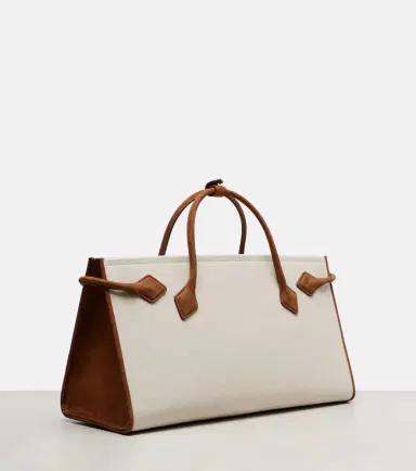Alaïa Alaïa Le Teckel leather-trimmed canvas tote bag | Thumbnail 3 Alaïa Alaïa Le Teckel leather-trimmed canvas tote bag | Thumbnail 3