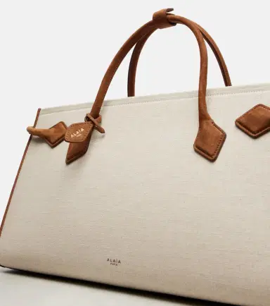 Alaïa Alaïa Le Teckel leather-trimmed canvas tote bag | Thumbnail 4 Alaïa Alaïa Le Teckel leather-trimmed canvas tote bag | Thumbnail 4
