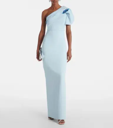 Safiyaa One-shoulder belted crêpe gown | Thumbnail 3 Safiyaa One-shoulder belted crêpe gown | Thumbnail 3