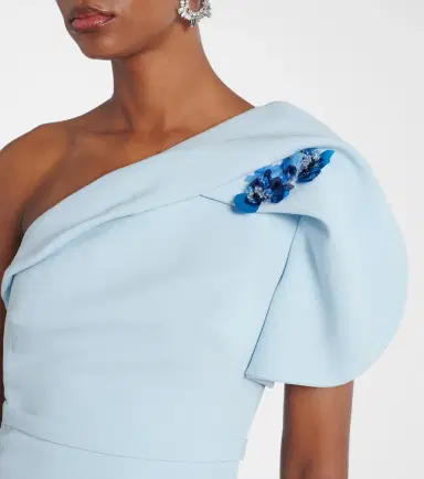 Safiyaa One-shoulder belted crêpe gown | Thumbnail 4 Safiyaa One-shoulder belted crêpe gown | Thumbnail 4