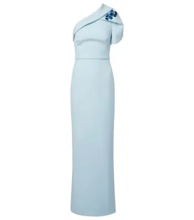Safiyaa One-shoulder belted crêpe gown | Thumbnail 1 Safiyaa One-shoulder belted crêpe gown | Thumbnail 1