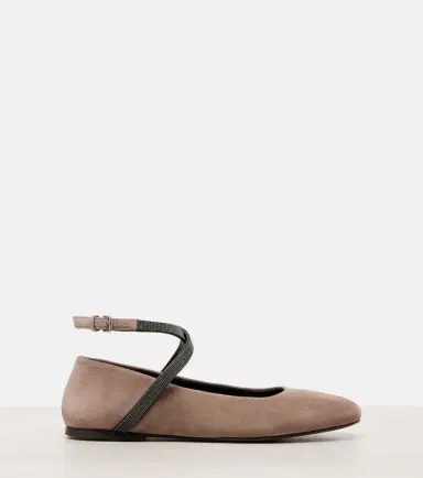Brunello Cucinelli Monili suede ballerina flats | Thumbnail 3 Brunello Cucinelli Monili suede ballerina flats | Thumbnail 3