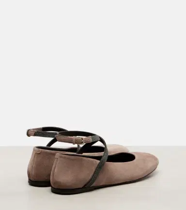Brunello Cucinelli Monili suede ballerina flats | Thumbnail 4 Brunello Cucinelli Monili suede ballerina flats | Thumbnail 4