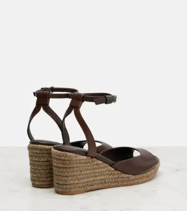 Brunello Cucinelli Leather espadrille wedges | Thumbnail 5 Brunello Cucinelli Leather espadrille wedges | Thumbnail 5