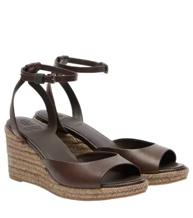 Brunello Cucinelli Leather espadrille wedges | Thumbnail 1 Brunello Cucinelli Leather espadrille wedges | Thumbnail 1