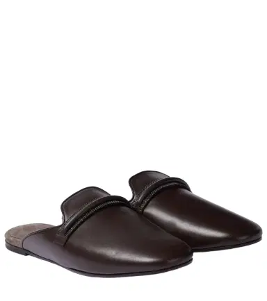 Brunello Cucinelli Leather mules | Thumbnail 1 Brunello Cucinelli Leather mules | Thumbnail 1