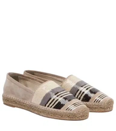 Brunello Cucinelli Sequined suede espadrilles | Thumbnail 1 Brunello Cucinelli Sequined suede espadrilles | Thumbnail 1