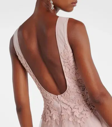 Costarellos Floral-appliqué tulle gown | Thumbnail 3 Costarellos Floral-appliqué tulle gown | Thumbnail 3