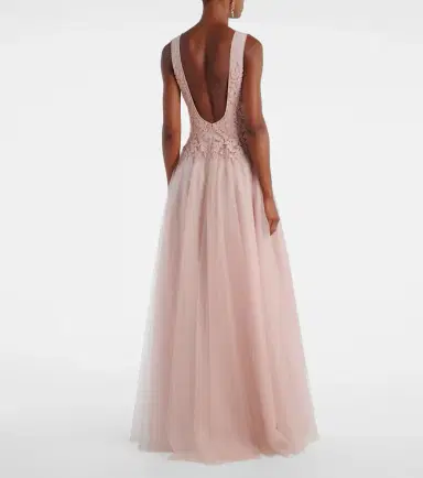 Costarellos Floral-appliqué tulle gown | Thumbnail 5 Costarellos Floral-appliqué tulle gown | Thumbnail 5