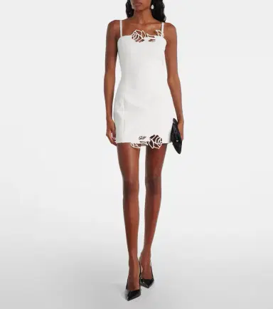 BLUMARINE Laser-cut crêpe cady minidress | Thumbnail 3 BLUMARINE Laser-cut crêpe cady minidress | Thumbnail 3