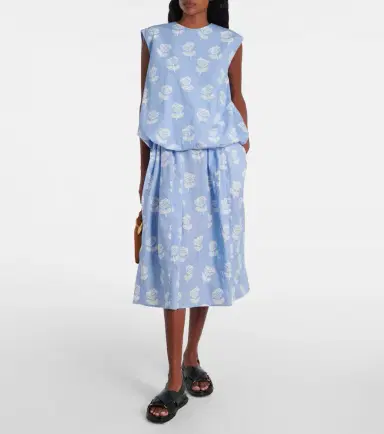 Marni Floral cotton poplin midi skirt | Thumbnail 4 Marni Floral cotton poplin midi skirt | Thumbnail 4