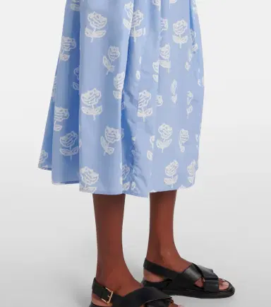 Marni Floral cotton poplin midi skirt | Thumbnail 5 Marni Floral cotton poplin midi skirt | Thumbnail 5