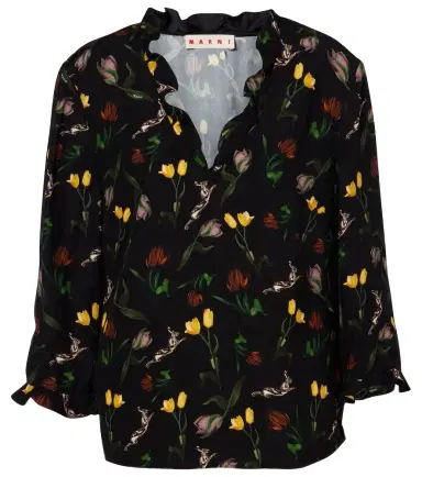 Marni Ruffled floral top | Thumbnail 1 Marni Ruffled floral top | Thumbnail 1
