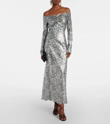 Rabanne Metallic-effect lace maxi dress | Thumbnail 2 Rabanne Metallic-effect lace maxi dress | Thumbnail 2
