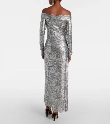 Rabanne Metallic-effect lace maxi dress | Thumbnail 3 Rabanne Metallic-effect lace maxi dress | Thumbnail 3