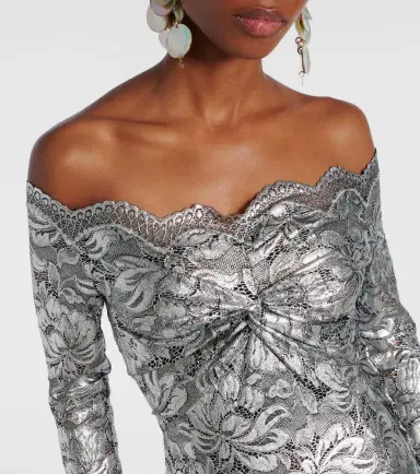 Rabanne Metallic-effect lace maxi dress | Thumbnail 5 Rabanne Metallic-effect lace maxi dress | Thumbnail 5