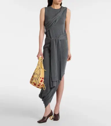 JW Anderson Knitted tie-detail asymmetric midi dress | Thumbnail 2 JW Anderson Knitted tie-detail asymmetric midi dress | Thumbnail 2